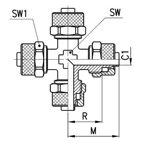 1600 8/6 Czwórnik fi 8/6, Camozzi