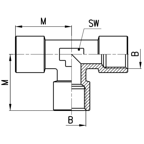 2003 1/2 Trójnik T GW 1/2", Camozzi