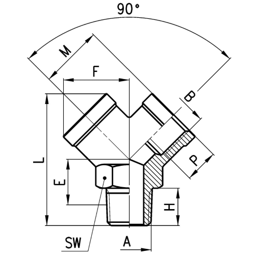 2040 1/2-1/2 Trójnik Y GW-GZ 1/2", Camozzi
