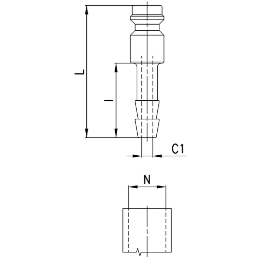 5650 06 Króciec szybkozłącza DN5, wąż fi 6 Camozzi
