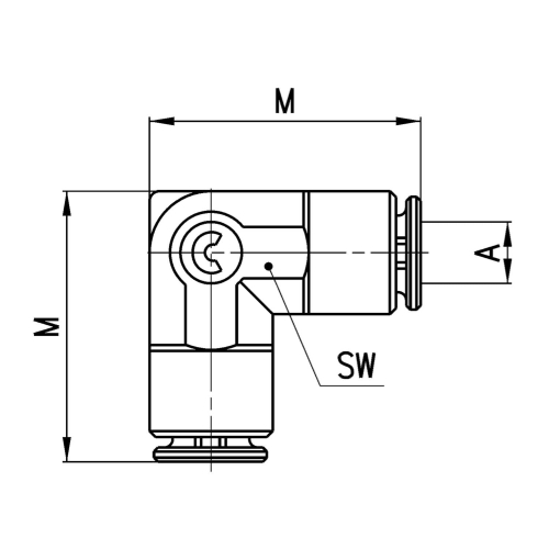 6550 3 Kolanko wtykowe fi 3, Camozzi