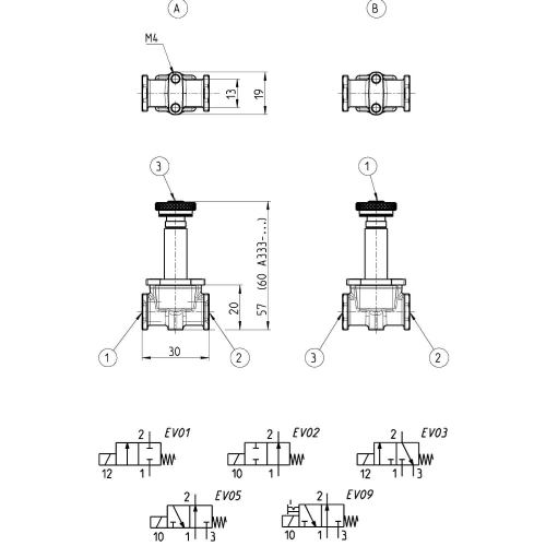 A321-1C2 Elektrozawór 2/2 NC G 1/8", Camozzi