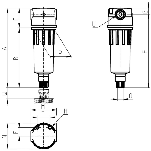 N208-F00 Filtr G 1/8 seria N, Camozzi