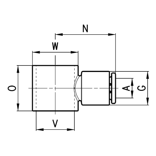 7610 8-1/8 Korpus złączki banjo Compact, Camozzi