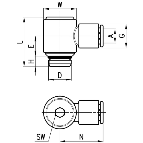 7622 12-3/8 Korpus z gwintem banjo Compact Camozzi