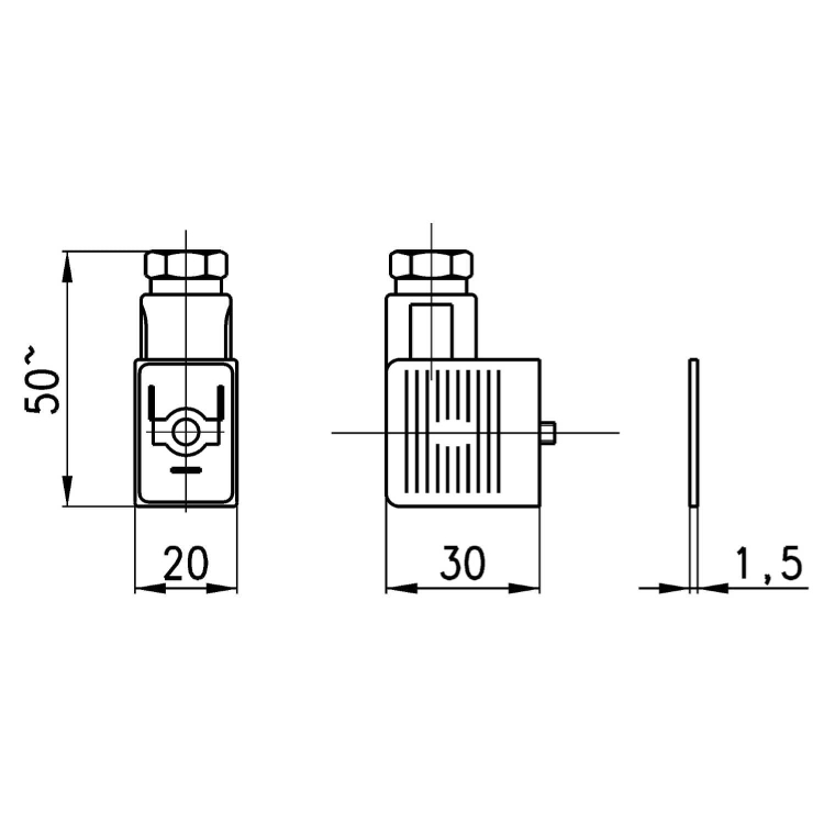 122-800 Wtyczka do elektrozaworu DIN 43650 Camozzi