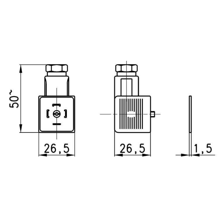 124-800 Wtyczka do elektrozaworu DIN43650, Camozzi