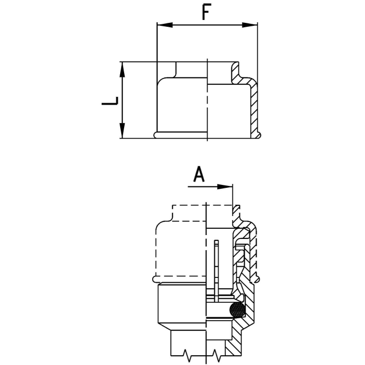 6708 14 Kapturek zabezpieczający fi 14, Camozzi