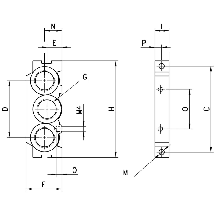 CNVL-4H Moduł zamykający dla serii 3, Camozzi