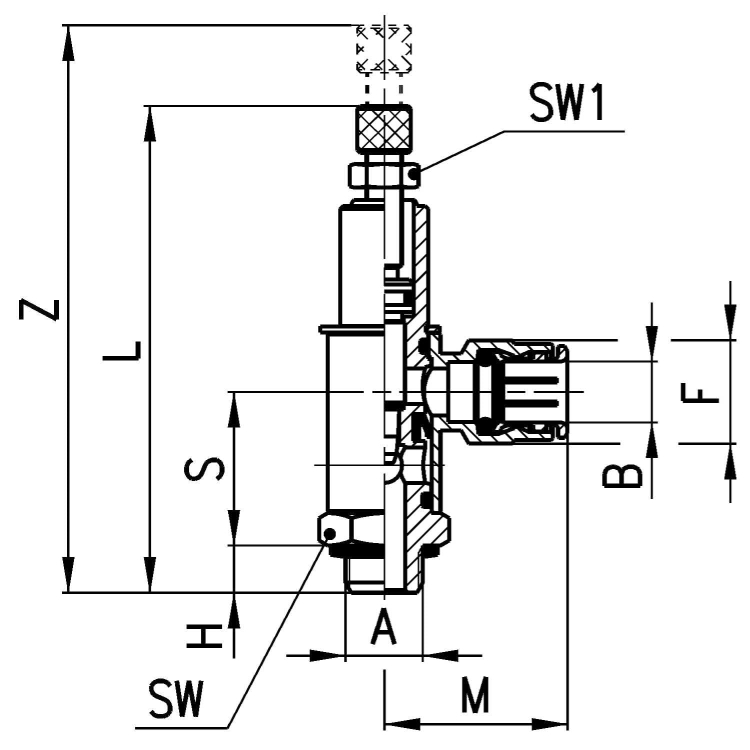 GMCU 914-M5-4 Zawór dławiąco-zwrotny, Camozzi