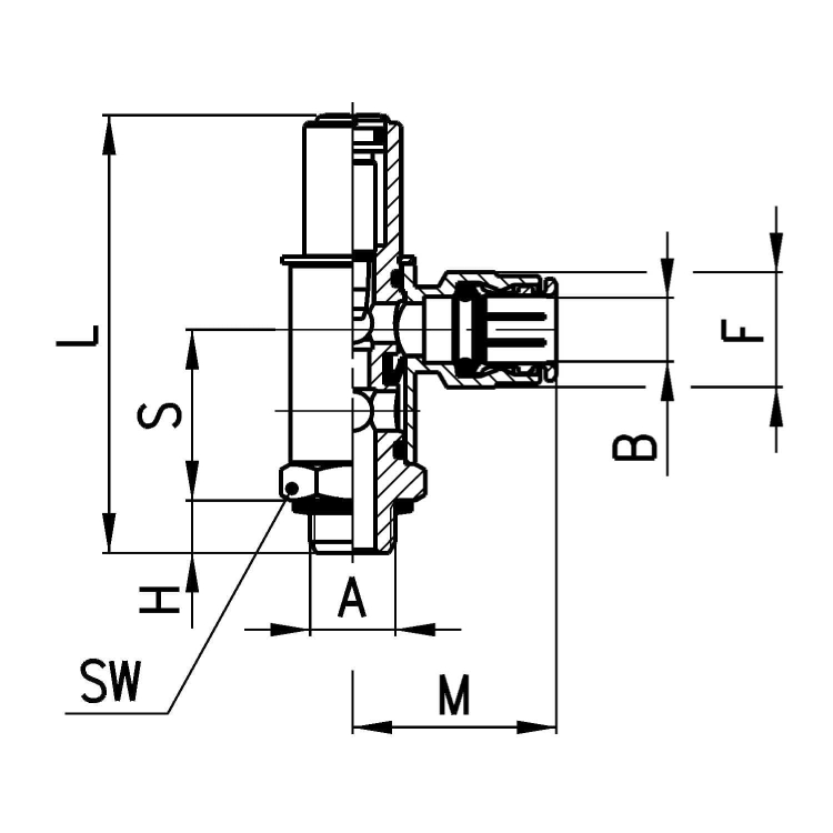 GSVU 814-M5-4 Zawór dławiąco-zwrotny, Camozzi