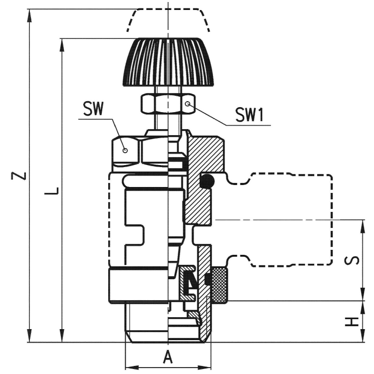 MCU 708-3/8 Zawór dławiąco-zwrotny G3/8", Camozzi