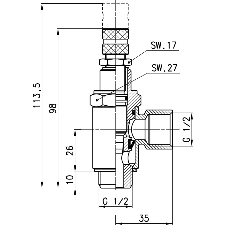 MCU 710-1/2 Zawór dławiąco-zwrotny G 1/2", Camozzi