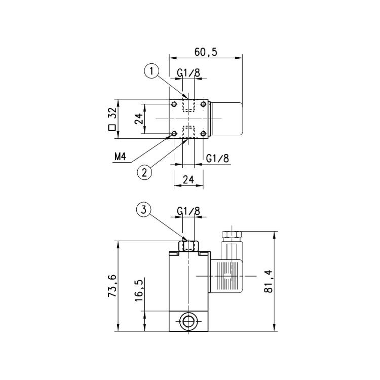648-150-A6B Elektrozawór 3/2 NO G 1/8, Camozzi
