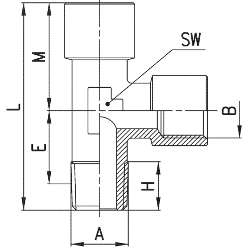 2070 1/2-1/2 Trójnik GZ-GW 1/2", Camozzi