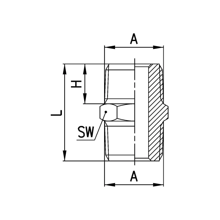 2500 1/4 Nypel GZ 1/4", Camozzi
