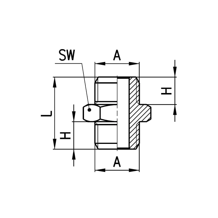 2501 3/8 Nypel GZ 3/8", Camozzi