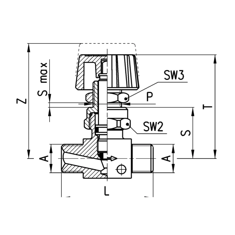 2819 1/8 Zawór regulujący GZ 1/8", Camozzi