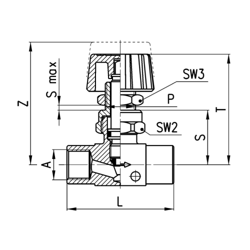 2839 1/2 Zawór regulujący GW 1/2", Camozzi