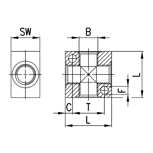 3033 3/8 Czwórnik kostka GW 3/8", Camozzi