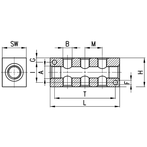 3043 3/8-3D-1/4 Listwa rozdzielająca, Camozzi