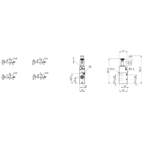 334-015-02 Elektrozawór 3/2 NC G 1/4, Camozzi