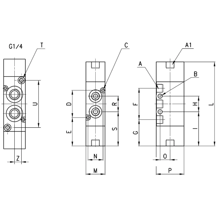 358-033 Zawór pneumat. 5/2 G 1/8 bistab. , Camozzi