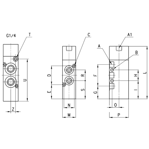358-035 Zawór pneumat. 5/2 bistab. G1/8, Camozzi