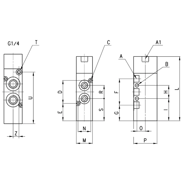 358-035 Zawór pneumat. 5/2 bistab. G1/8, Camozzi
