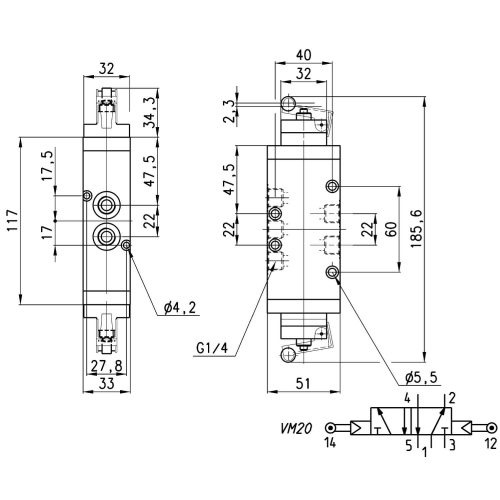 454-011-295 Zawór sterowany mechanicznie, Camozzi