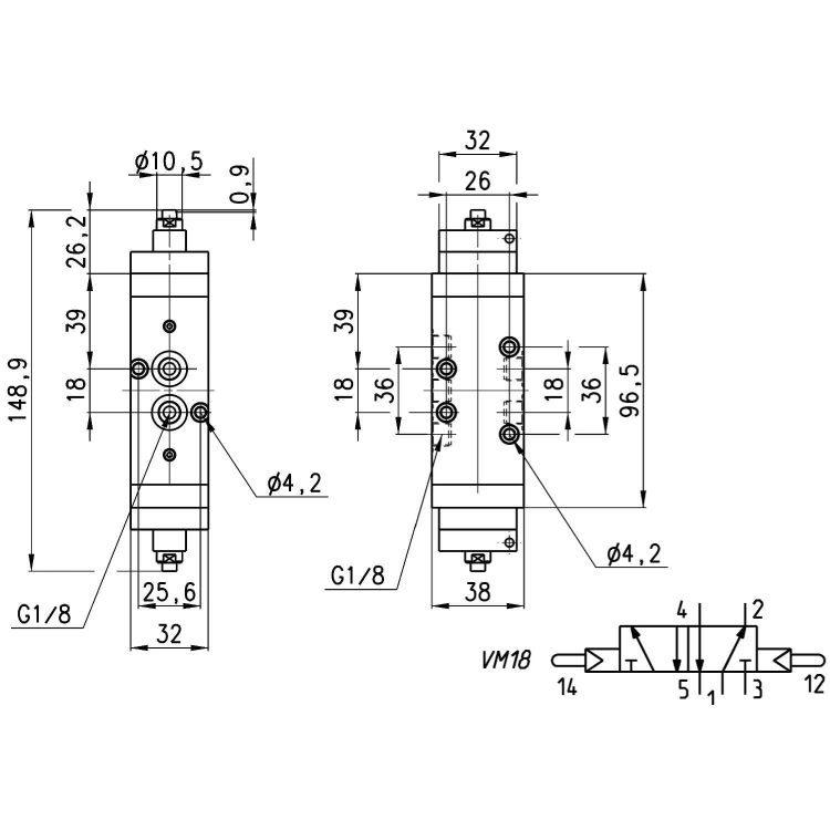 458-011-294 Zawór sterowany mechanicznie, Camozzi