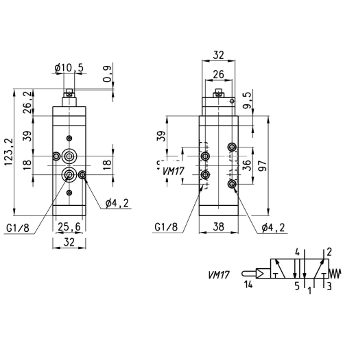 458-015-194 Zawór sterowany mechanicznie, Camozzi