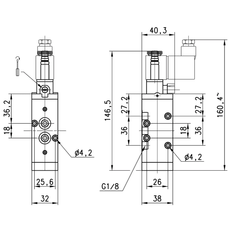 458-015-22 Elektrozawór 5/2 G 1/8, Camozzi