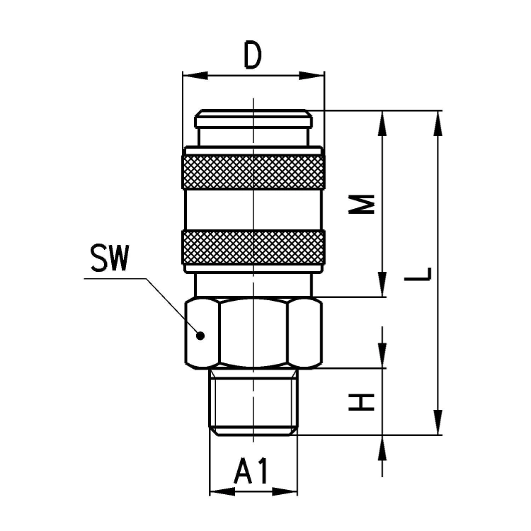 5051 1/4 Szybkozłącze DN 5, GZ 1/4", Camozzi