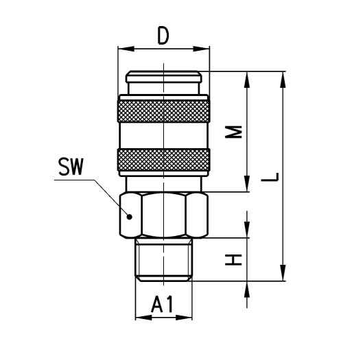 5051 1/8 Szybkozłącze DN 5 GZ 1/8", Camozzi
