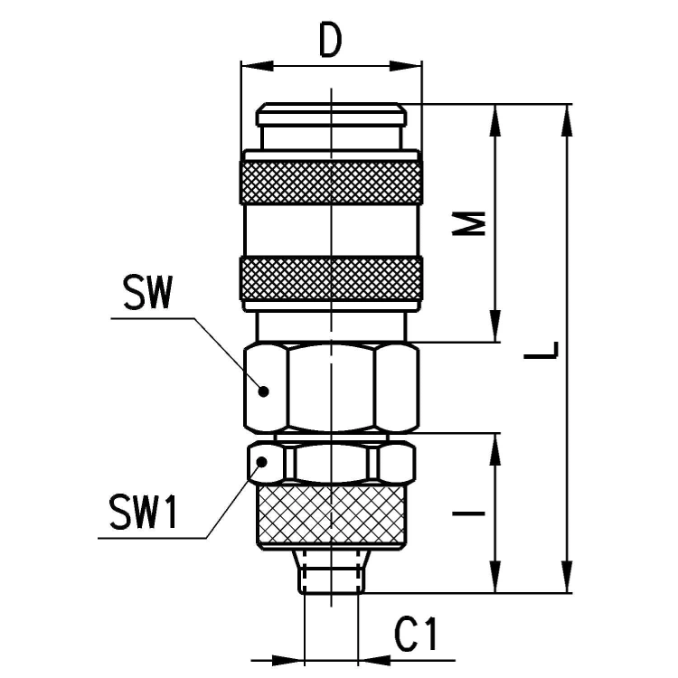 5054 8/6 Szybkozłącze DN 5, 8/6, Camozzi