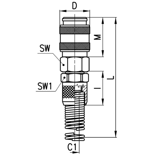 5058 8/6 Szybkozłącze DN 5 ze sprężyną 8/6,Camozzi