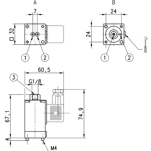 600-457-A6E Elektrozawór 3/2 NC, Camozzi
