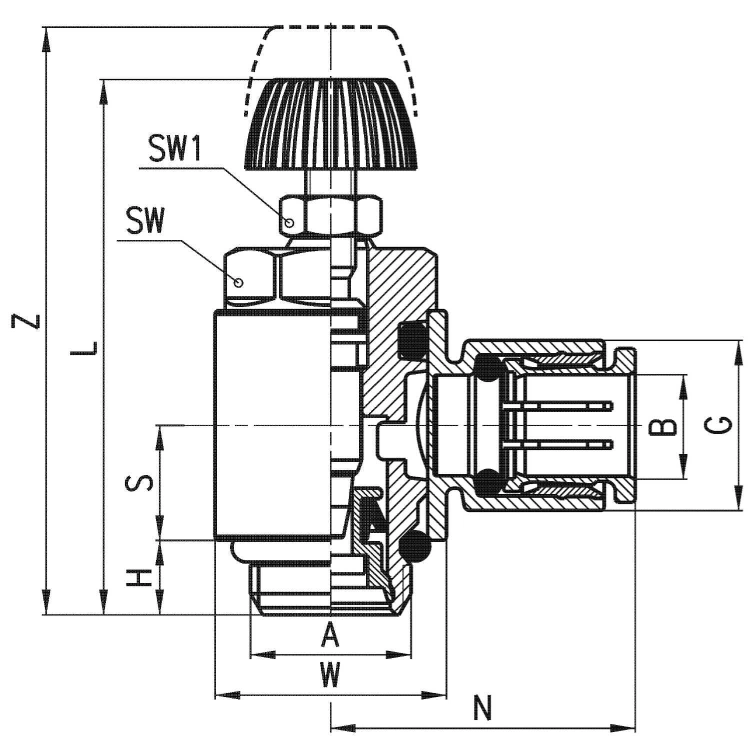 PMCU 706-1/4-6 Regulator przepływu, Camozzi