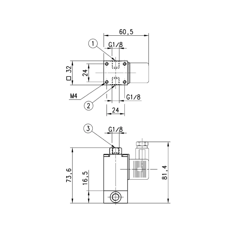 638-150-A6E Elektrozawór 3/2 NC G 1/8 Camozzi