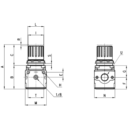 MC104-R10 Reduktor ciśnienia G 1/4 0-4 bar Camozzi