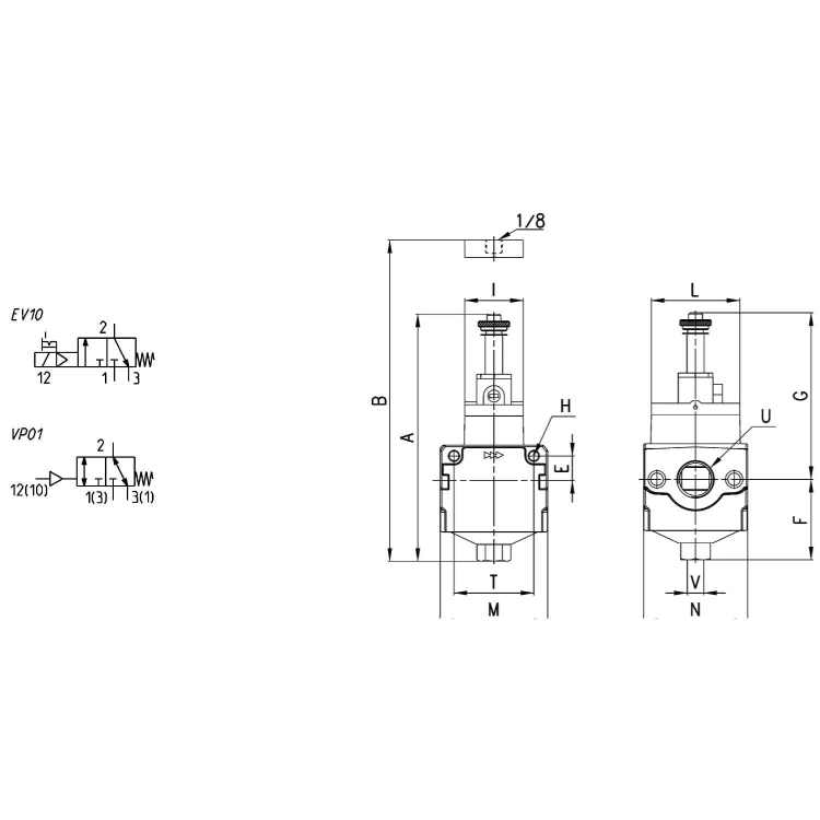 MC202-V36 Zawór typu 3/2 seria MC, Camozzi