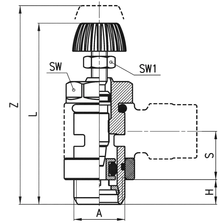 MCO 706-1/4 Zawór dławiący G 1/4" Camozzi