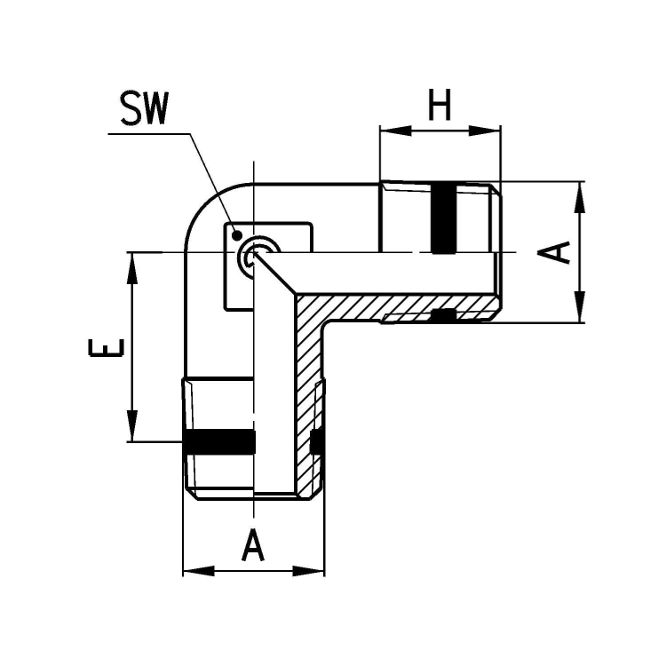 S2010 1/4 Kolanko GZ 1/4", Camozzi