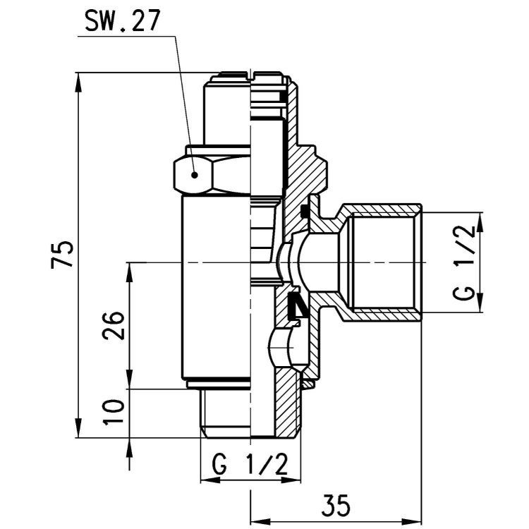 SCU 610-1/2 Zawór dławiąco-zwrotny G 1/2", Camozzi