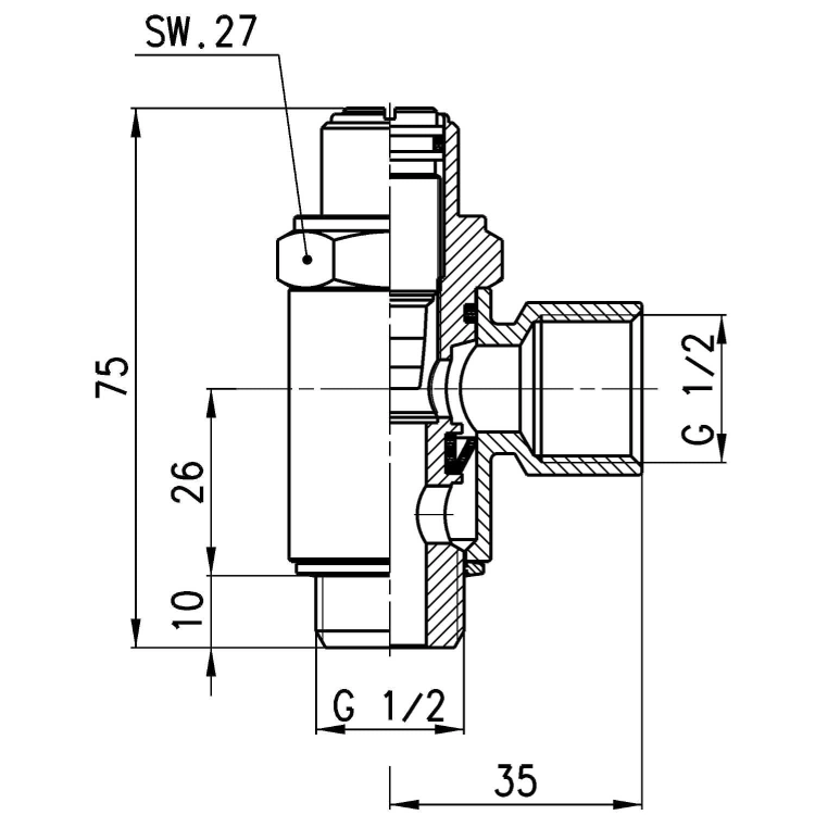 SVU 610-1/2 Zawór dławiąco-zwrotny G 1/2", Camozzi