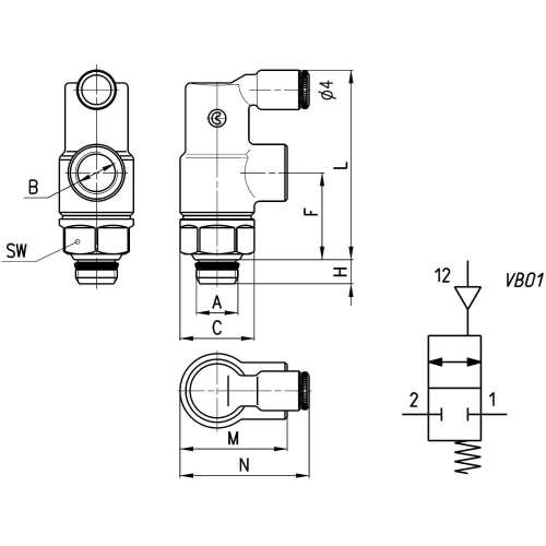VBO 3/8 Zawór blokujący G3/8", Camozzi