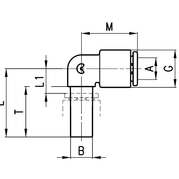 7555 8-8 Złącze wtykowe kolankowe Compact, Camozzi